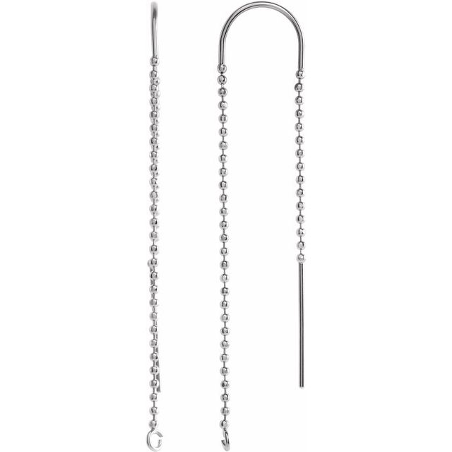 Sterling Silver Diamond-Cut Bead Chain Ear Threader