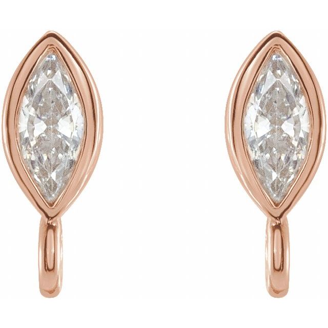 14K .04 CT Lab-Grown Diamond Bezel-Set Earring Top