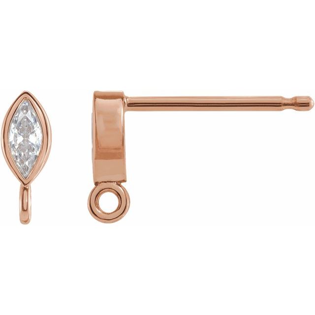 14K .04 CT Lab-Grown Diamond Bezel-Set Earring Top