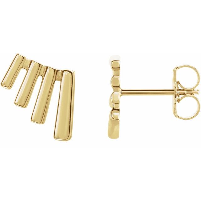 14K Fan Ear Climbers