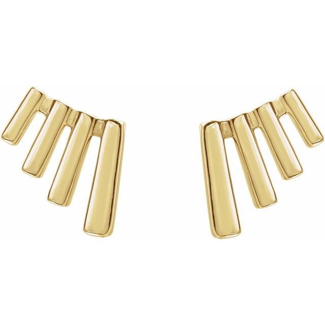 14K Fan Ear Climbers