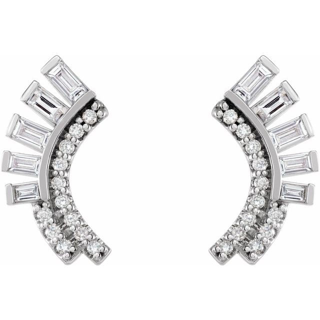 14K 1/3 CTW Natural Diamond Fan Earrings