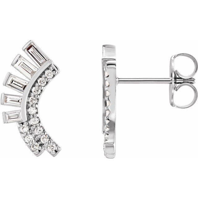 14K 1/3 CTW Natural Diamond Fan Earrings