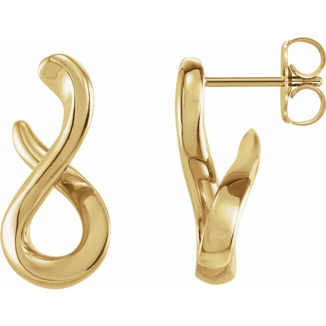 14K Infinity-Inspired Drop Earrings