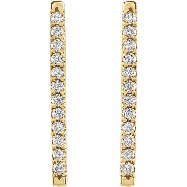 14K 1/3 CTW Natural Diamond French-Set Bar Earrings