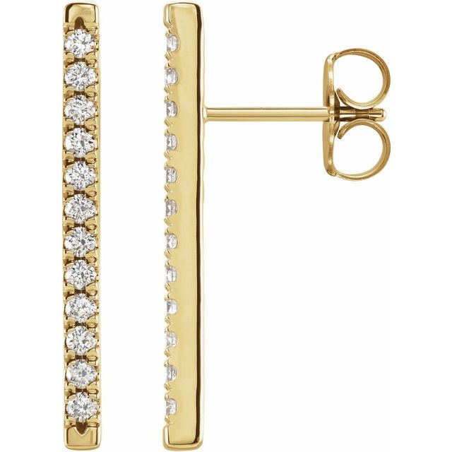 14K 1/3 CTW Natural Diamond French-Set Bar Earrings