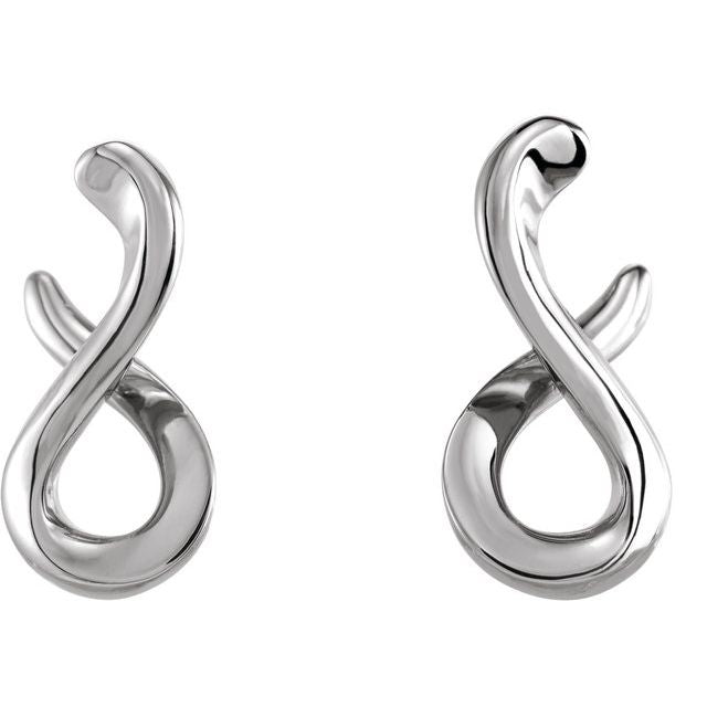 14K Infinity-Inspired Drop Earrings