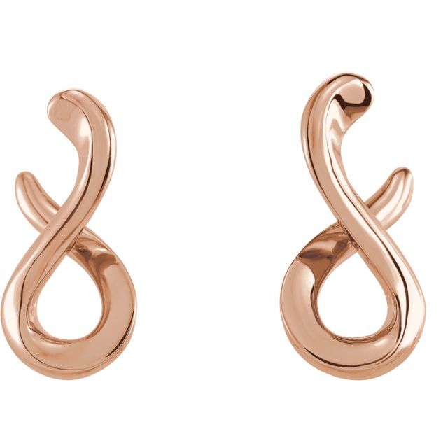 14K Infinity-Inspired Drop Earrings