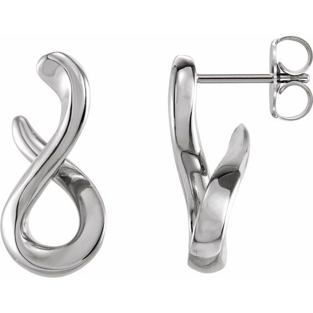 14K Infinity-Inspired Drop Earrings