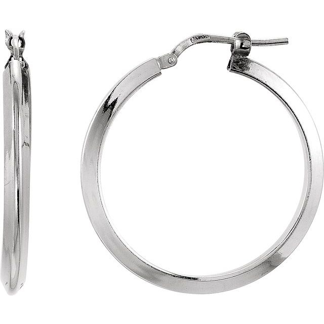 Sterling Silver Knife-Edge Tube Hoop Earrings
