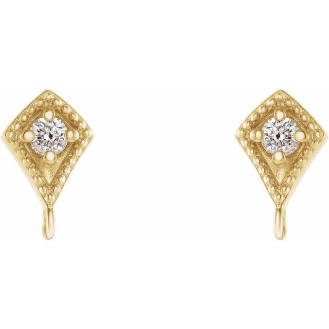 14K .03 CT Natural Diamond Earring Top