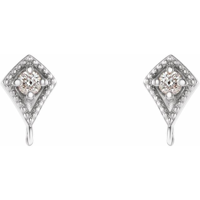14K .03 CT Natural Diamond Earring Top