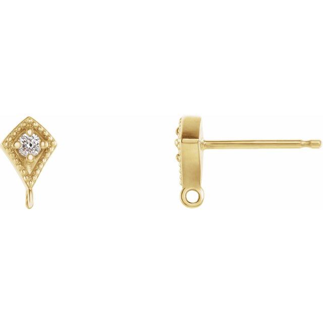 14K .03 CT Natural Diamond Earring Top