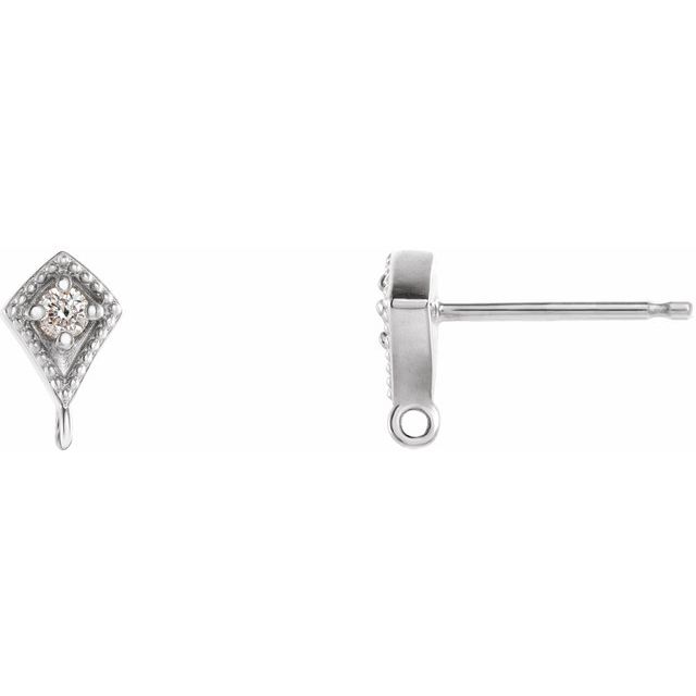 14K .03 CT Natural Diamond Earring Top