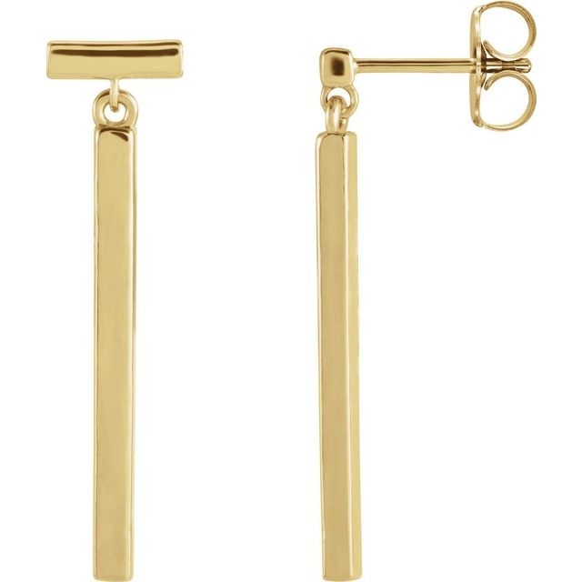 14K Articulated Bar Earrings