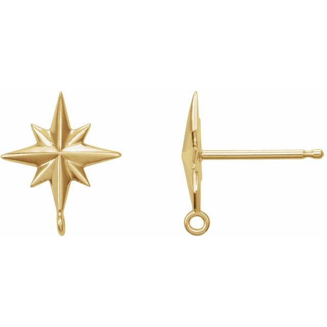 18K Star Earring Top