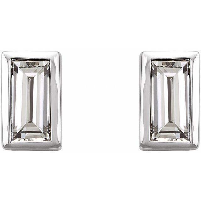 14K .08 CTW Natural Diamond Bezel-Set Earrings