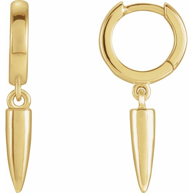 14K Spike Hinged Hoop Earrings