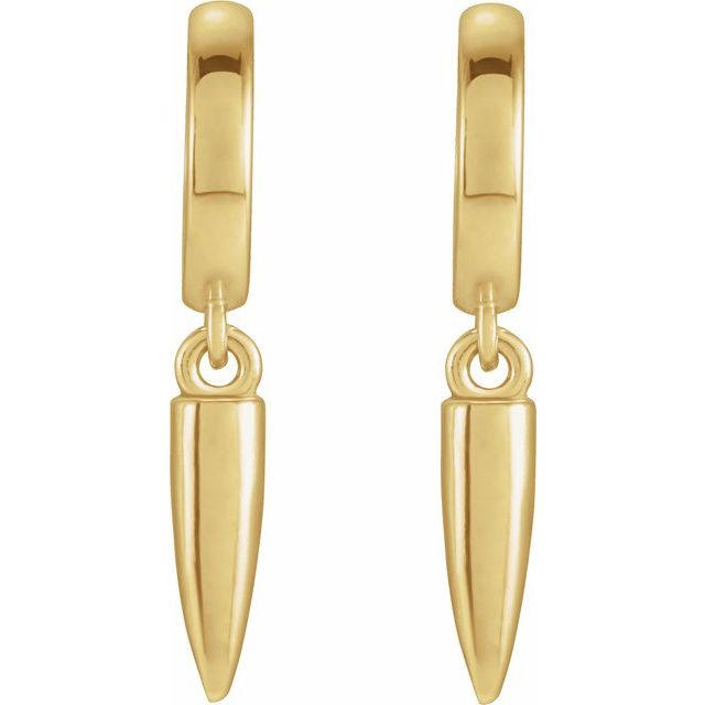 14K Spike Hinged Hoop Earrings