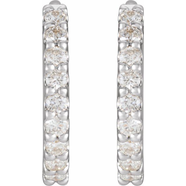 1/4 CTW Natural Diamond Hoop Earrings