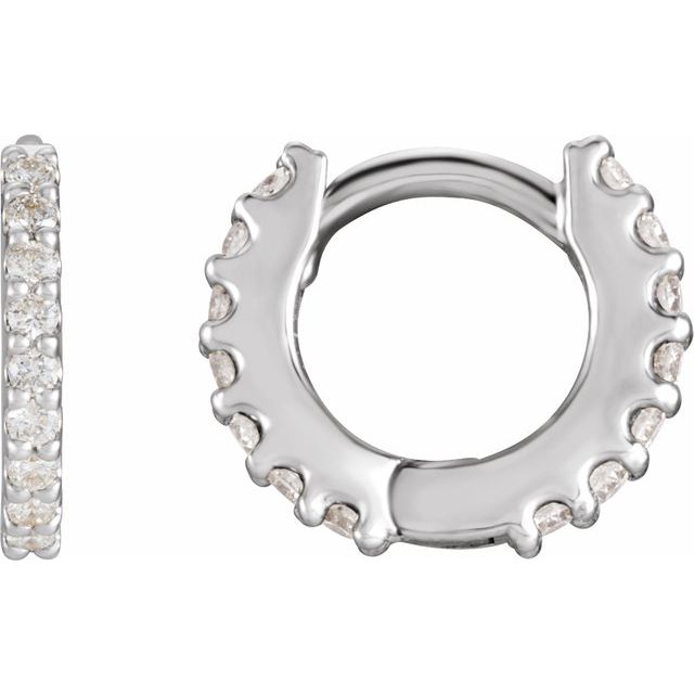 1/4 CTW Natural Diamond Hoop Earrings