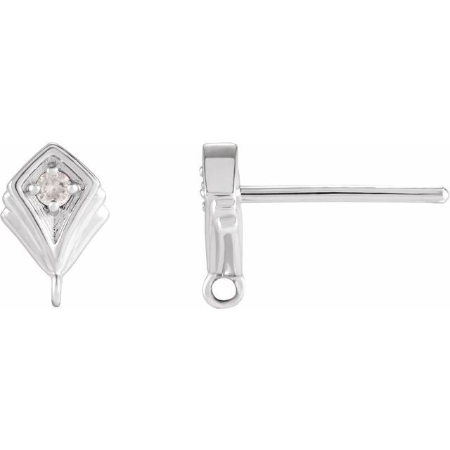 14K .015 CT Natural Diamond Vintage-Inspired Earring Top