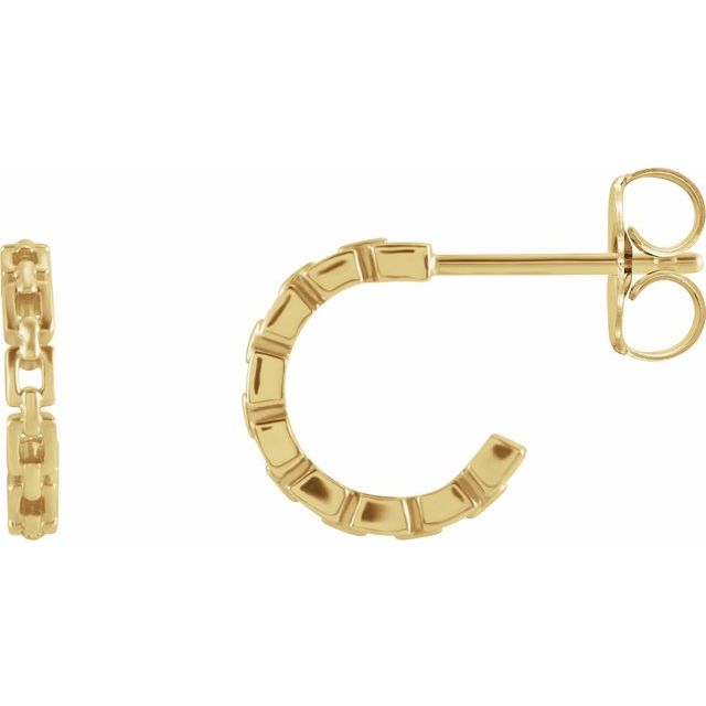 14K Chain Link Hoop Earrings