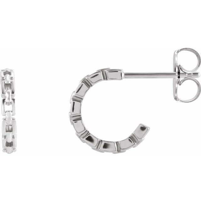 14K Chain Link Hoop Earrings