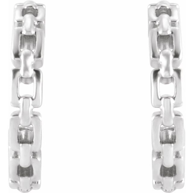 14K Chain Link Hoop Earrings