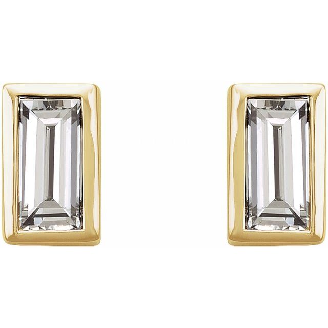 14K .08 CTW Natural Diamond Bezel-Set Earrings