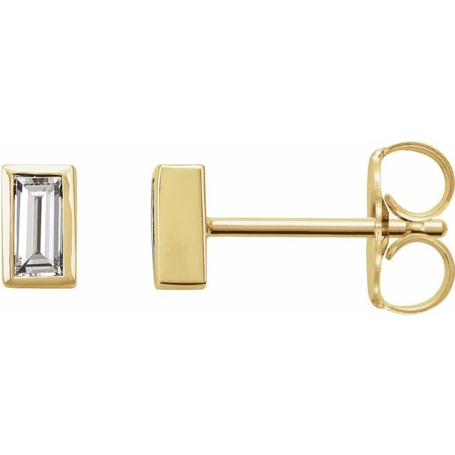 14K .08 CTW Natural Diamond Bezel-Set Earrings