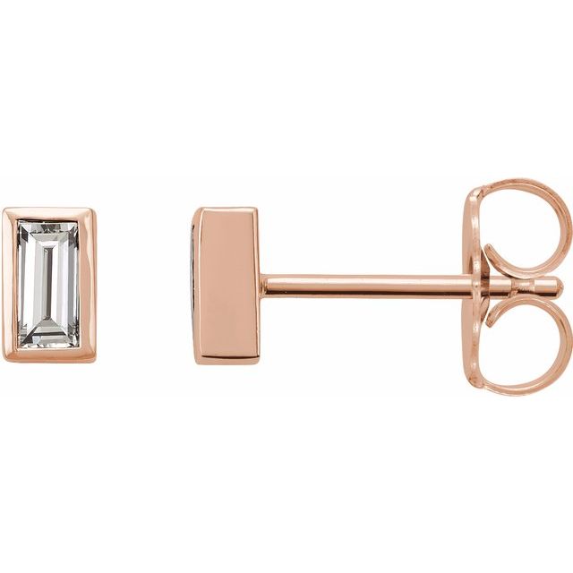 14K .08 CTW Natural Diamond Bezel-Set Earrings