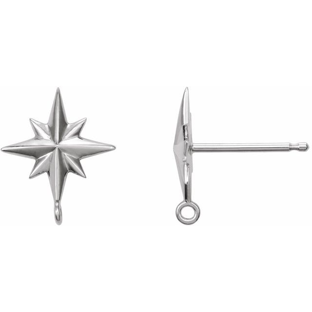 Sterling Silver Star Earring Top