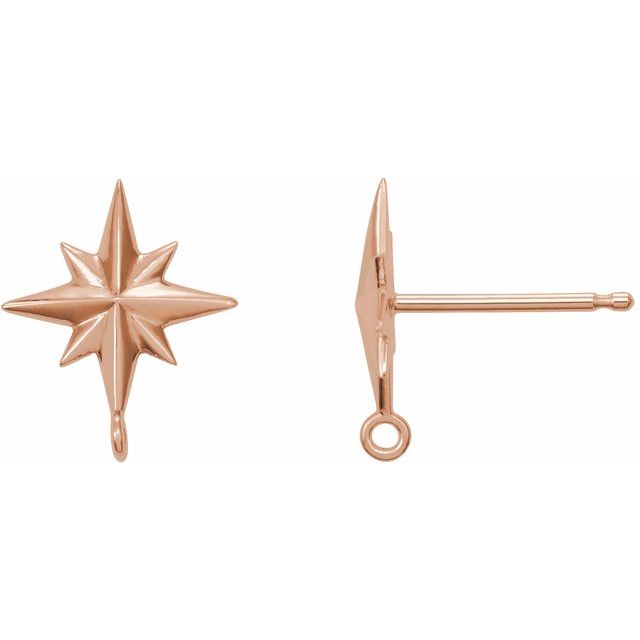 14K Star Earring Top