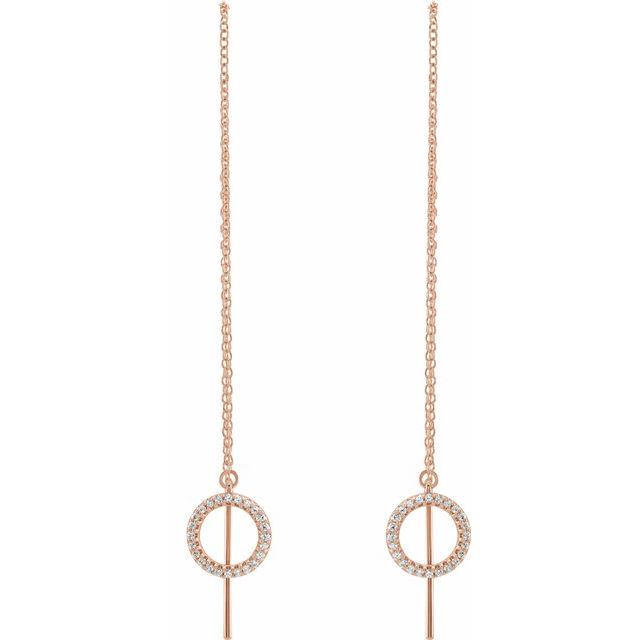 14K 1/6 CTW Natural Diamond Geometric Threader Earrings