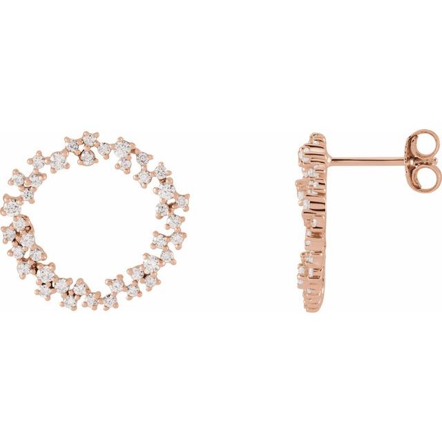 14K 3/4 CTW Natural Diamond Circle Earrings