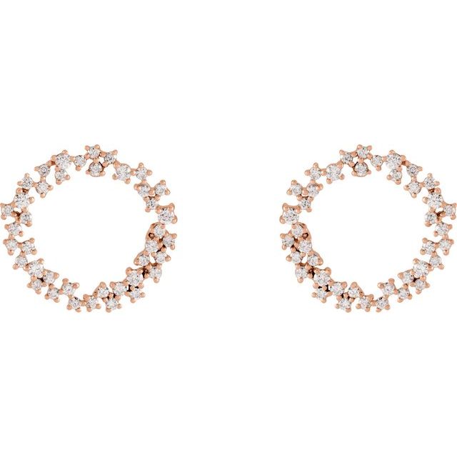 14K 3/4 CTW Natural Diamond Circle Earrings