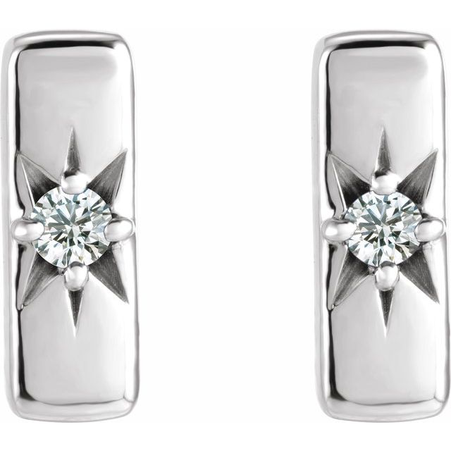 14K .07 CTW Lab-Grown Diamond Bar Earrings