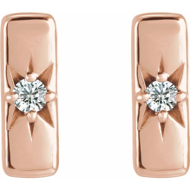 14K .07 CTW Lab-Grown Diamond Bar Earrings