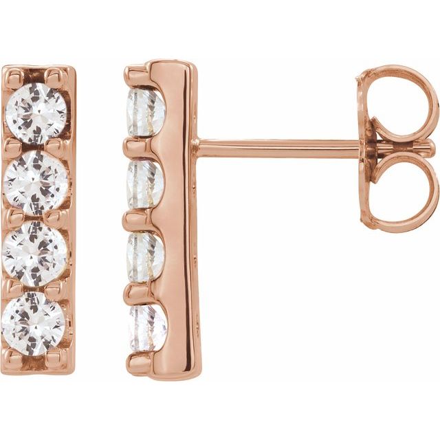 14K 1/2 CTW Lab-Grown Diamond Bar Earrings