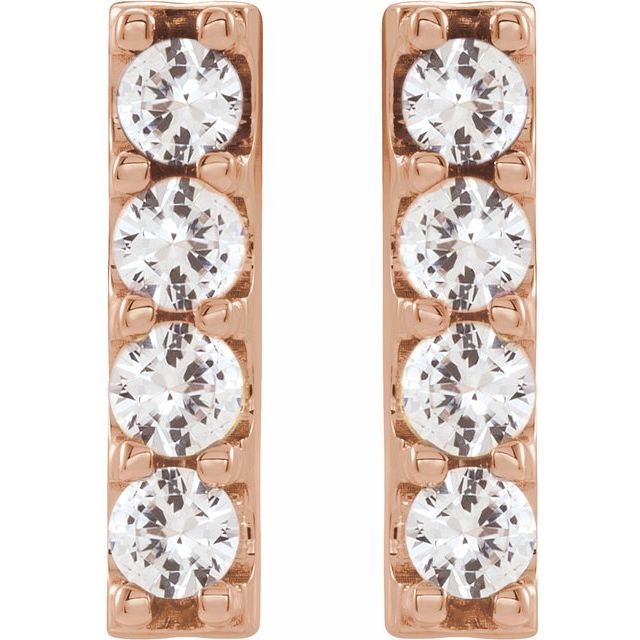 14K 1/2 CTW Lab-Grown Diamond Bar Earrings