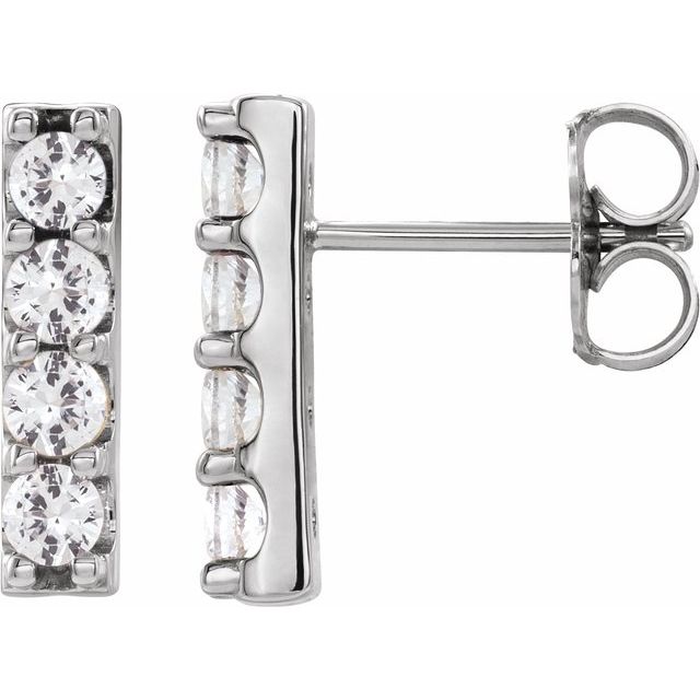 14K 1/2 CTW Lab-Grown Diamond Bar Earrings
