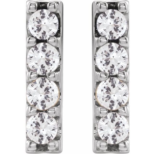 14K 1/2 CTW Lab-Grown Diamond Bar Earrings