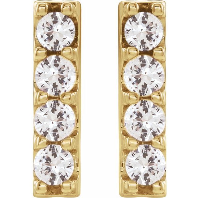 14K 1/2 CTW Lab-Grown Diamond Bar Earrings
