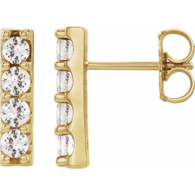 14K 1/2 CTW Lab-Grown Diamond Bar Earrings