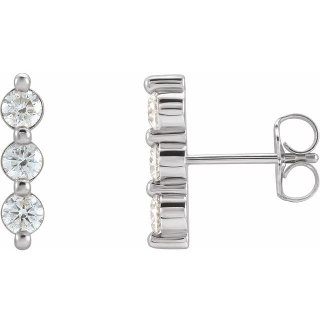 14K 1/2 CTW Natural Diamond Bar Earrings