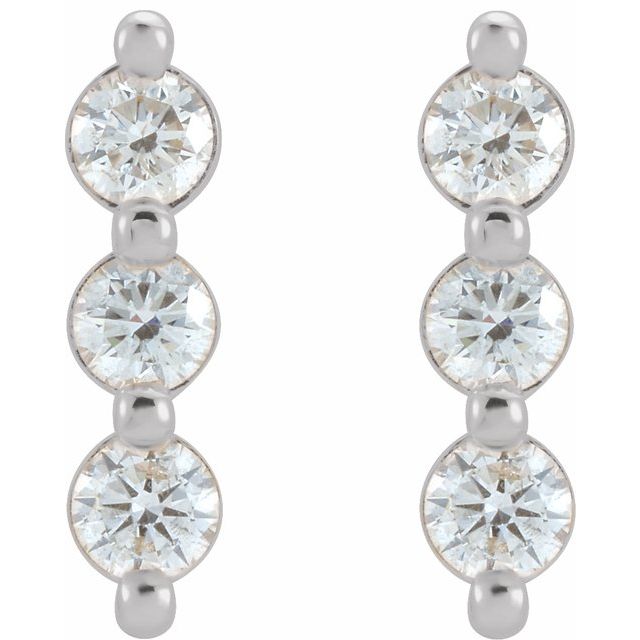 14K 1/2 CTW Natural Diamond Bar Earrings
