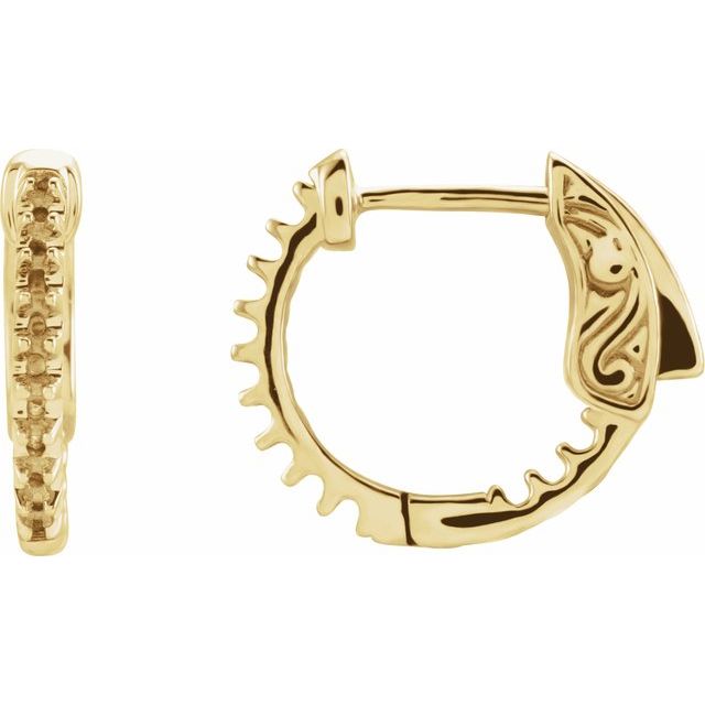 14K Round Inside-Outside Hinged Hoop Earring Mountings