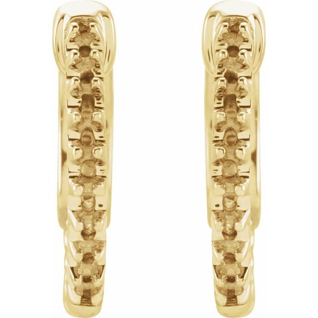 14K Round Inside-Outside Hinged Hoop Earring Mountings