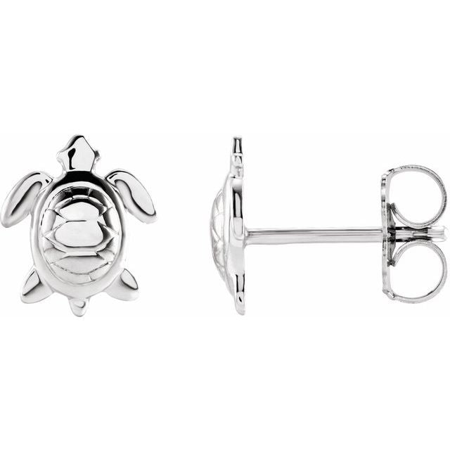 Sterling Silver Sea Turtle Earrings